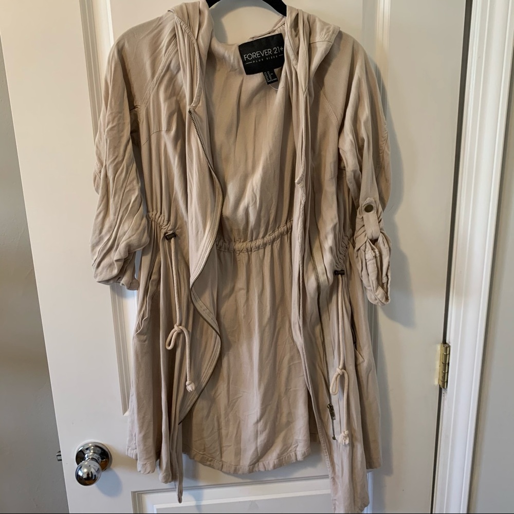 Forever 21 Tan Spring Jacket w/ Hood